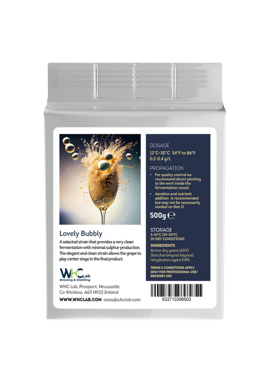 Lovely Bubbly is a Champagne dehydrated yeast that provides a very clean fermentation with minimal sulphur production. 