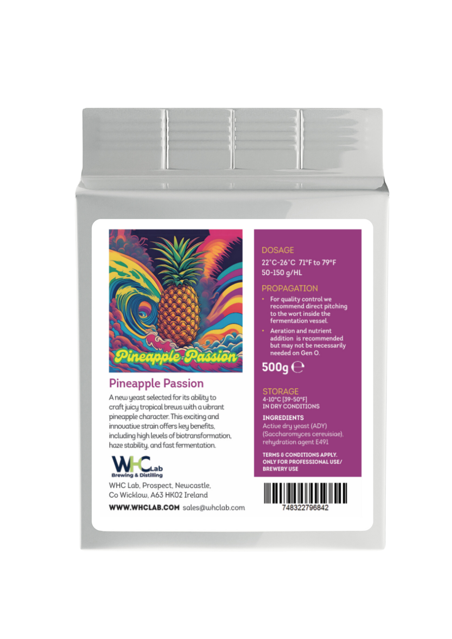 Pineapple Passion- Psychedelic IPA Yeast- Dehydrated Yeast is ideal for Brown Ales, Imperial Stouts, NEIPAs, Pale Ales, Stouts, West Coast IPAs beer styles.