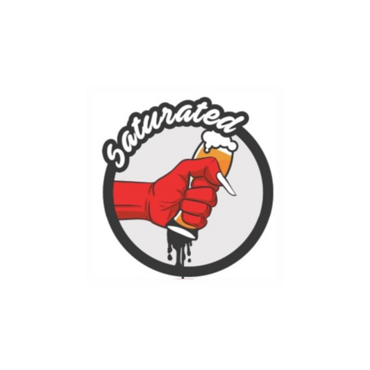 The logo for Saturated - Fruity NEIPA Dehydrated Yeast produces a hazy, juicy, and fruity beer with a soft mouthfeel, which is a hallmark of NEIPA. 