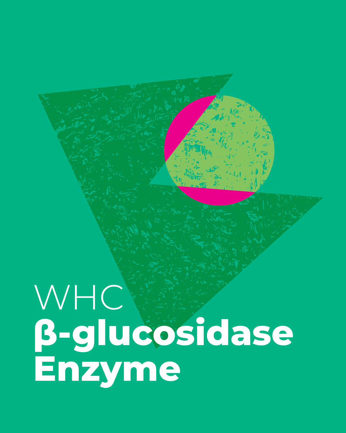 Logo with geometric shapes and text on a green background